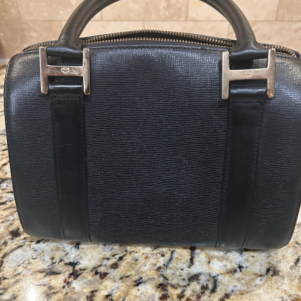 MCM Mini / Small Boston Satchel – Black Leather (München Plaque) - Picture 5 of 10